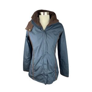 Welligogs 4 Navy and Brown Hooded Eleanor Jacket Quilted Floral Lining